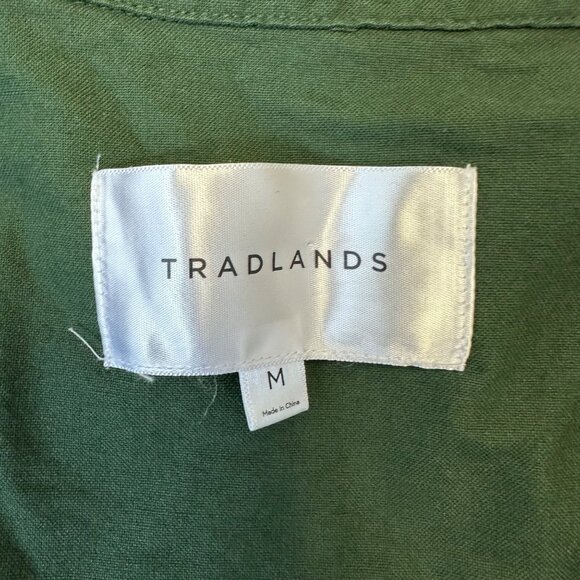 Tradlands Womens Boxy Long Sleeve Button Up Top Size M Hunter Green READ - Picture 4 of 14